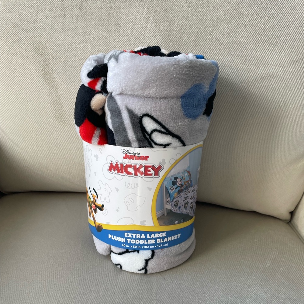 Disney Mickey Mouse Toddler Blanket, Red, Blue, 40"x50", Boy